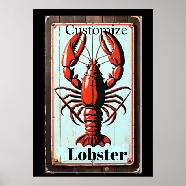 Affiche Enseigne vintage homard Thunder_Cove (Devant)
