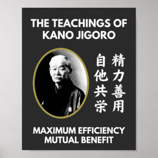 Affiche Enseignement du judo japonais Jigoro Kano