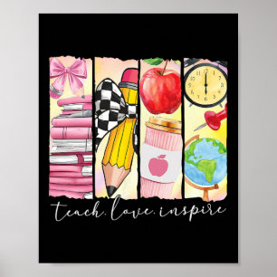 Affiche Enseigner Amour Inspirer Enseignant Premier Jour D