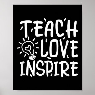 Affiche Enseigner, Amour, Inspirer, Enseignant, Retour À L