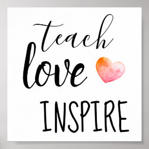 Affiche Enseigner Amour Inspirer Enseignants
