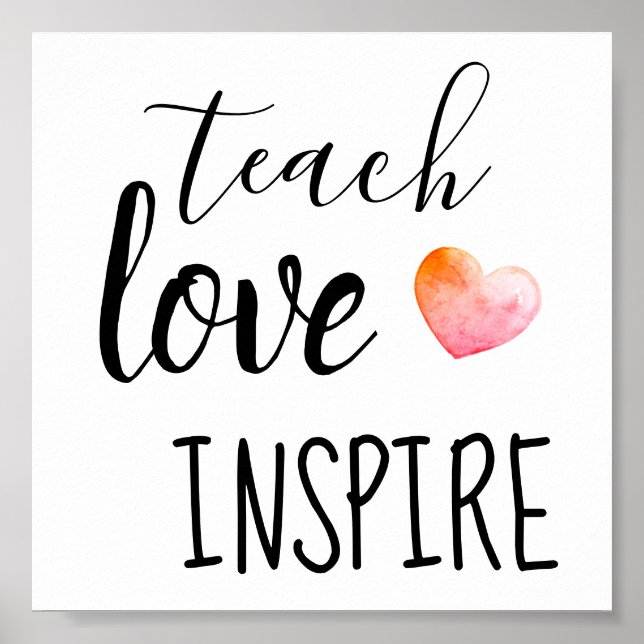 Affiche Enseigner Amour Inspirer Enseignants (Devant)