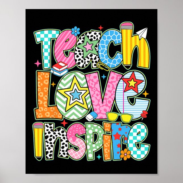 Affiche Enseigner Amour Inspirer Retour à l'école Enseigna (Devant)