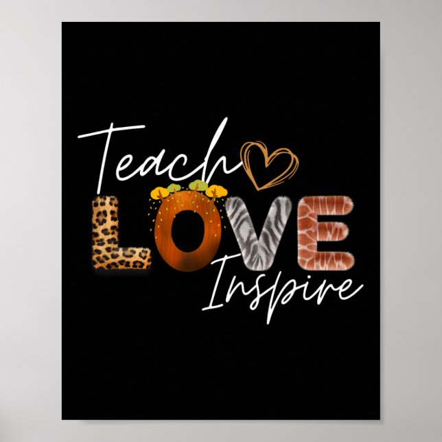 Affiche Enseigner Amour Inspirer Safari Léopard Retour à l (Devant)
