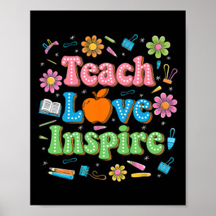 Affiche Enseigner Amour Inspirer Vie d'enseignant Inspiran