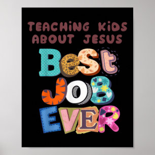 Affiche Enseigner aux enfants Jésus est le meilleur travai