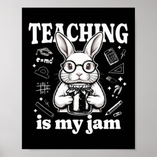 Affiche Enseigner est ma passion - Lapin mignon