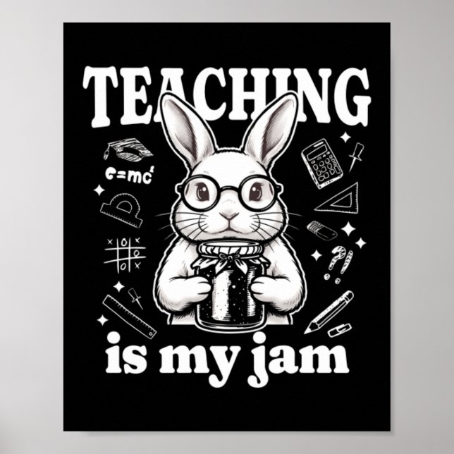 Affiche Enseigner est ma passion - Lapin mignon (Devant)