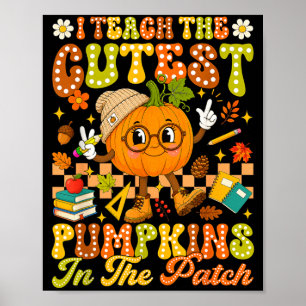 Affiche Enseigner la citrouille la plus mignonne du patch 