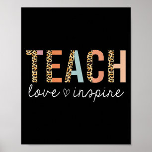 Affiche Enseigner L'Amour Insérez Leopard Retour À L'École