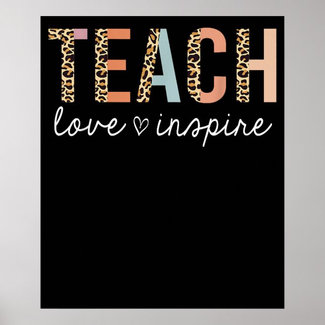 Affiche Enseigner l'amour inspirer léopard retour à l'écol (Devant)