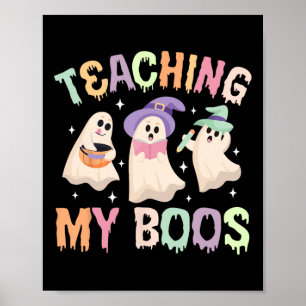 Affiche Enseigner mes livres Enseignant Éffrayant Hallowee