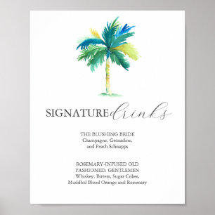 Affiche Enseignes de boissons signatures 8x10 Enseigne de 
