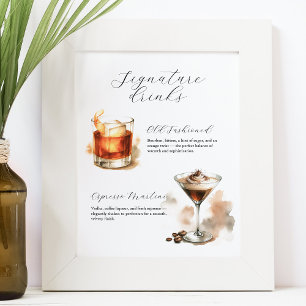 Affiche Enseignes de boissons signatures Cocktails à l'a