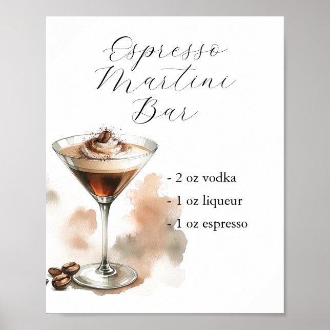 Affiche Enseignes de boissons signatures | Martini Espress (Devant)