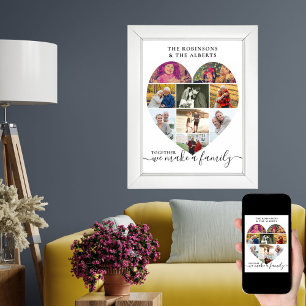 Affiche Ensemble Coeur personnalisé en forme de 9 photo Co