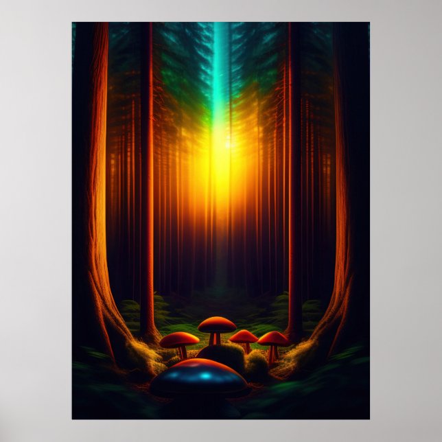 Affiche Ensemble d'affiches de champignons fantaisistes bi (Devant)