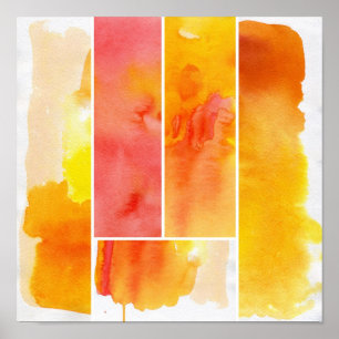 Affiche Ensemble d'aquarelle abstraite peinte à la main