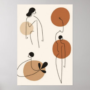 Affiche Ensemble d'art en ligne féminine abstraite Femme