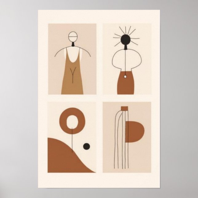 Affiche Ensemble d'art mural abstrait moderne pour galerie (Devant)