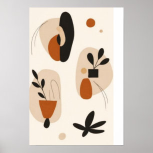 Affiche Ensemble d'art mural botanique abstrait Minimali