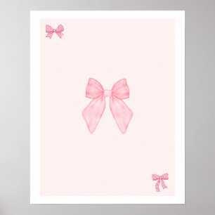 Affiche Ensemble d'art mural de rubans roses tendance , Af