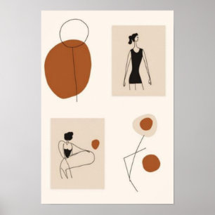 Affiche Ensemble d'art mural féminin minimaliste Moderne