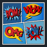 Affiche Ensemble de bulles comiques dans le style Pop Art<br><div class="desc">Ensemble de bulles comiques en Pop Art Style Poster Anime Cartoon Comic Fiction Manga</div>