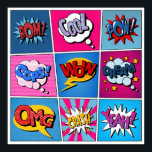 Affiche Ensemble de bulles comiques. Expressions Bom, Cool<br><div class="desc">Ensemble de bulles comiques. Expressions Bom, Cool, Pow, Oops, Wow, Dream, Omg, Crash, Ouais. Arrière - plan à demi-ton. Art pop. illustration pop, art, bande dessinée, bulle, cool, design graphique, mot, livre, pow, bande dessinée, wow, discours, arrière - plan, cadre, élément, icône, rétro, titre, rêve, forme, vintage, illustration, rétro, ...</div>