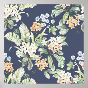 Affiche ensemble de haute qualité de fleurs d'aquarelle