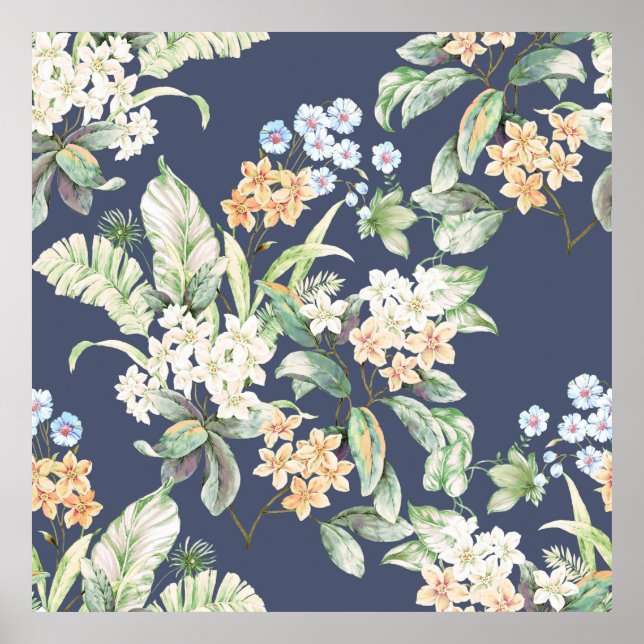 Affiche ensemble de haute qualité de fleurs d'aquarelle (Devant)