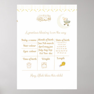 Affiche Ensemble de jeu de prédiction pour Baby Shower isl