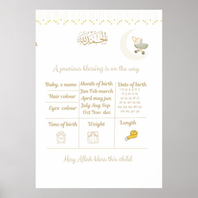 Affiche Ensemble de jeu de prédiction pour Baby Shower isl (Devant)