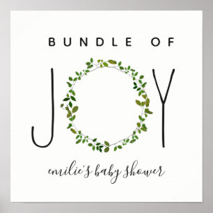 Affiche Ensemble De Joy Green Wreath Baby shower