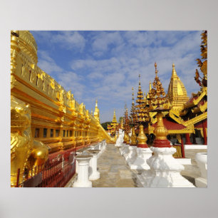 Affiche Ensemble de la pagode Shwezigon à Bagan (Pagan),