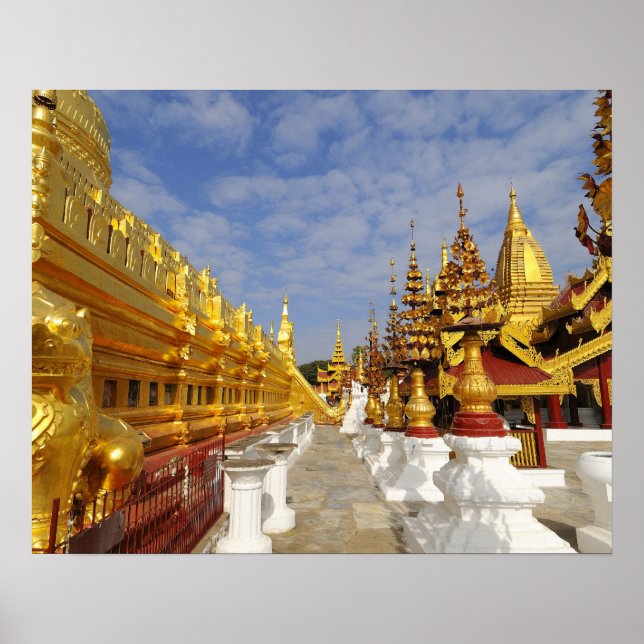 Affiche Ensemble de la pagode Shwezigon à Bagan (Pagan), (Devant)
