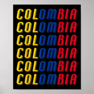 Affiche Ensemble de maillot de football avec drapeau colom