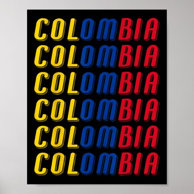 Affiche Ensemble de maillot de football avec drapeau colom (Devant)