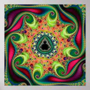 Affiche Ensemble de Mandelbrot fractal psychédélique color