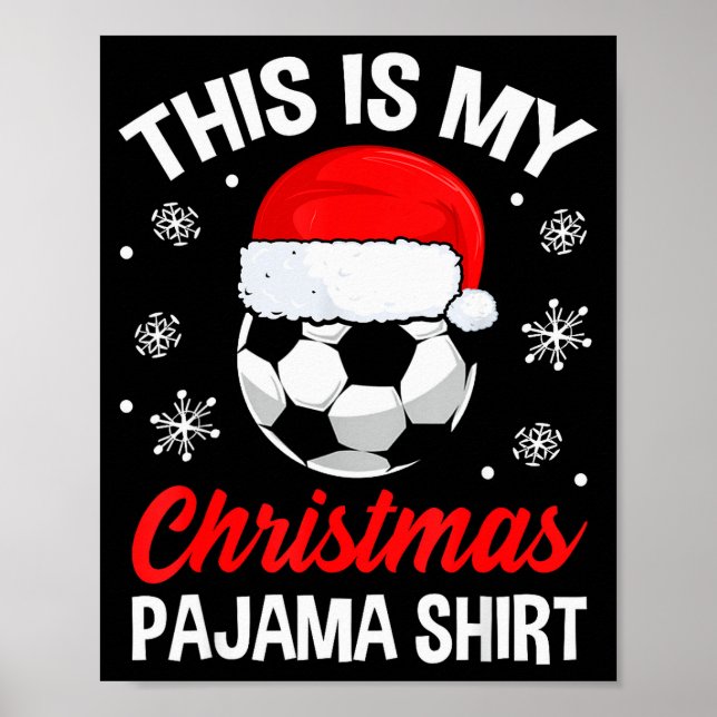 Affiche Ensemble de pyjama de Noël drôle de balle de footb (Devant)