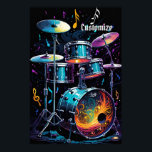 Affiche Ensemble de tambours de battage arrière<br><div class="desc">*Customize with your text</div>