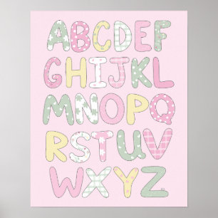 Affiche Ensemble d'impression d'art de patchwork : Alphabe