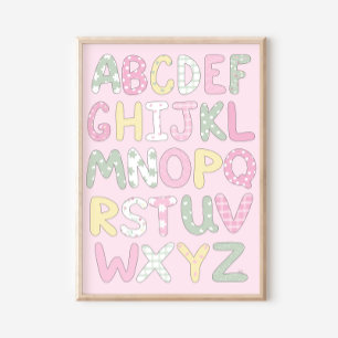 Affiche Ensemble d'impression d'art de patchwork : Alphabe