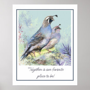 Affiche Ensemble endroit préféré pour être Citation Oiseau