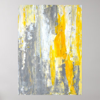 Affiche 'Ensemble' Gris et Jaune Art Abstrait