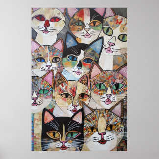 Affiche Ensemble Kaleidoscopique Feline