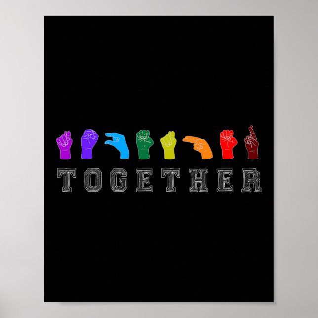 Affiche Ensemble Langue des Signes ASL LGBT Awarenes (Devant)
