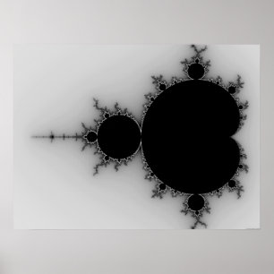 Affiche Ensemble Mandelbrot en niveaux de gris
