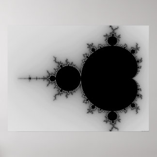 Affiche Ensemble Mandelbrot en niveaux de gris