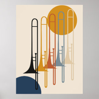 Affiche Ensemble minimaliste de trombones | Moderne du mil